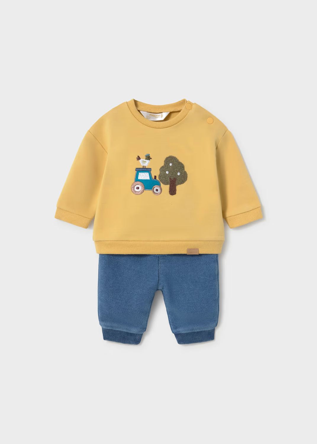 Mayoral 2535 2pc Jogger Set On The Farm Ochre