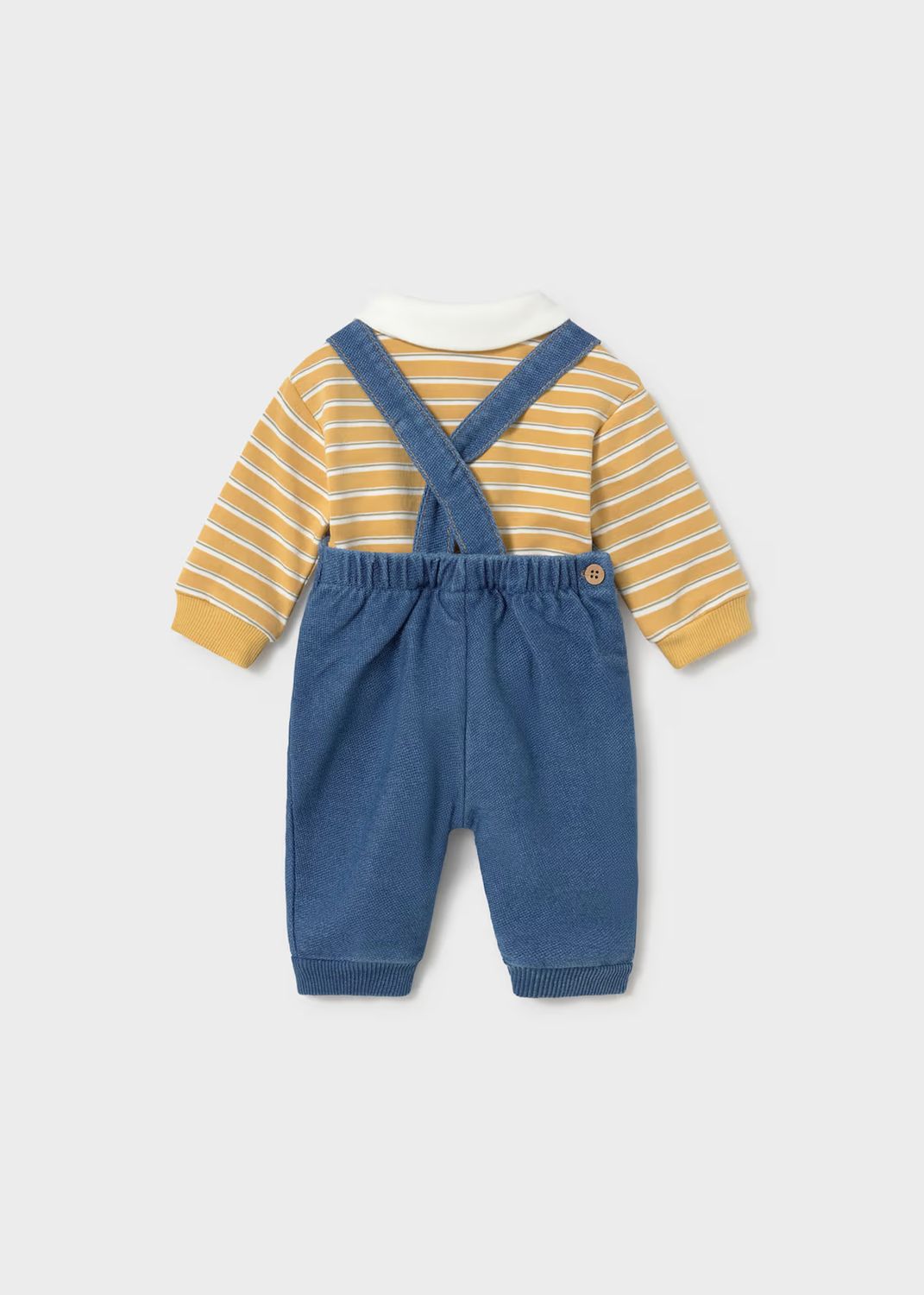 Mayoral 2680 2pc Denim Overall Set Ochre
