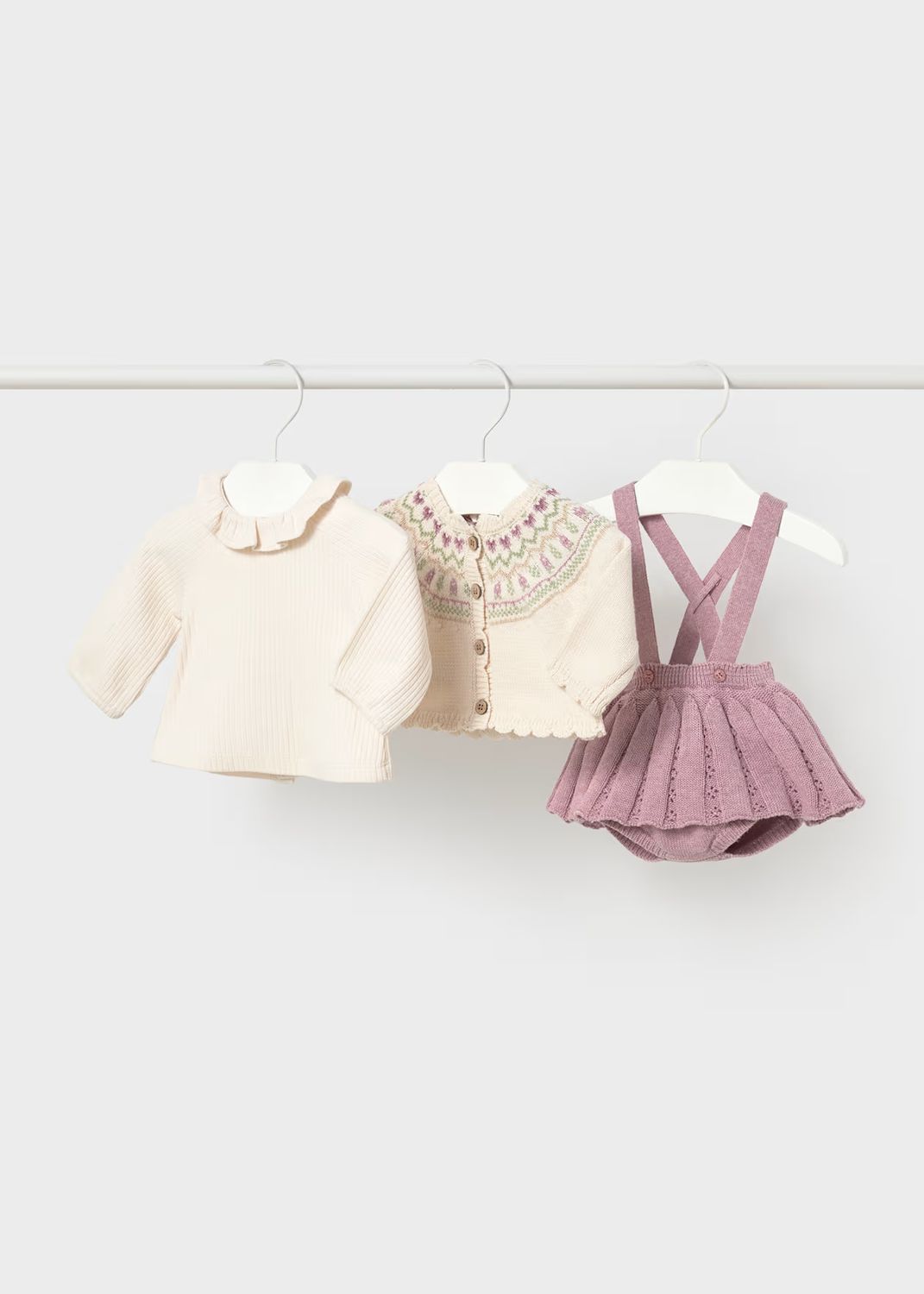 Mayoral 2804 3pc Knit Jumper Set Mauve
