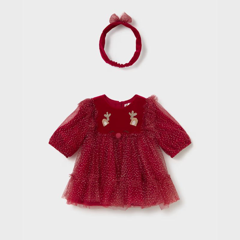 Mayoral 2828 Fantasy Dress Reindeer Red
