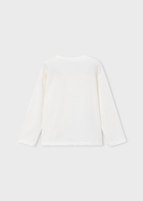Mayoral 4031 L/S Shirt Heart Graphic Natural