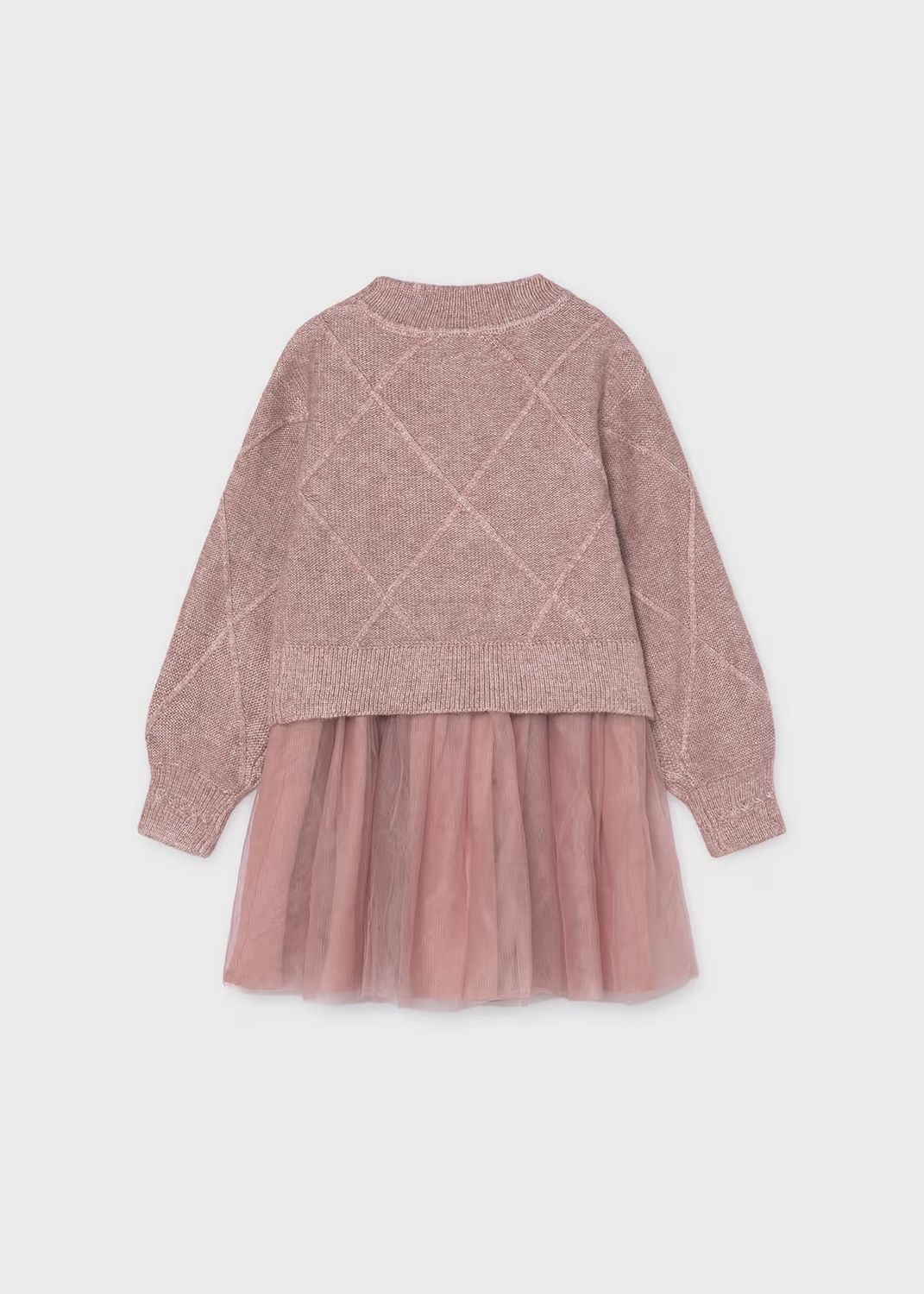 Mayoral 4927 Knit Dress With Bows Quartz