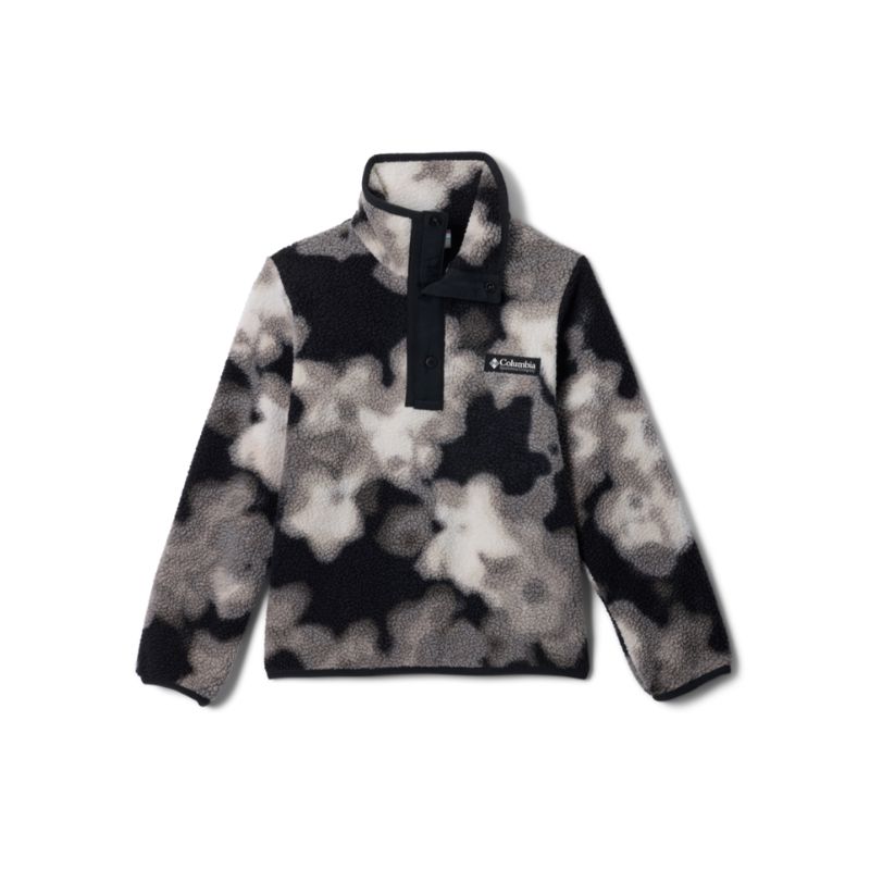 Columbia Helvetia II Printed Half Snap Fleece, Color: Black Dyeflower, Size: XXS