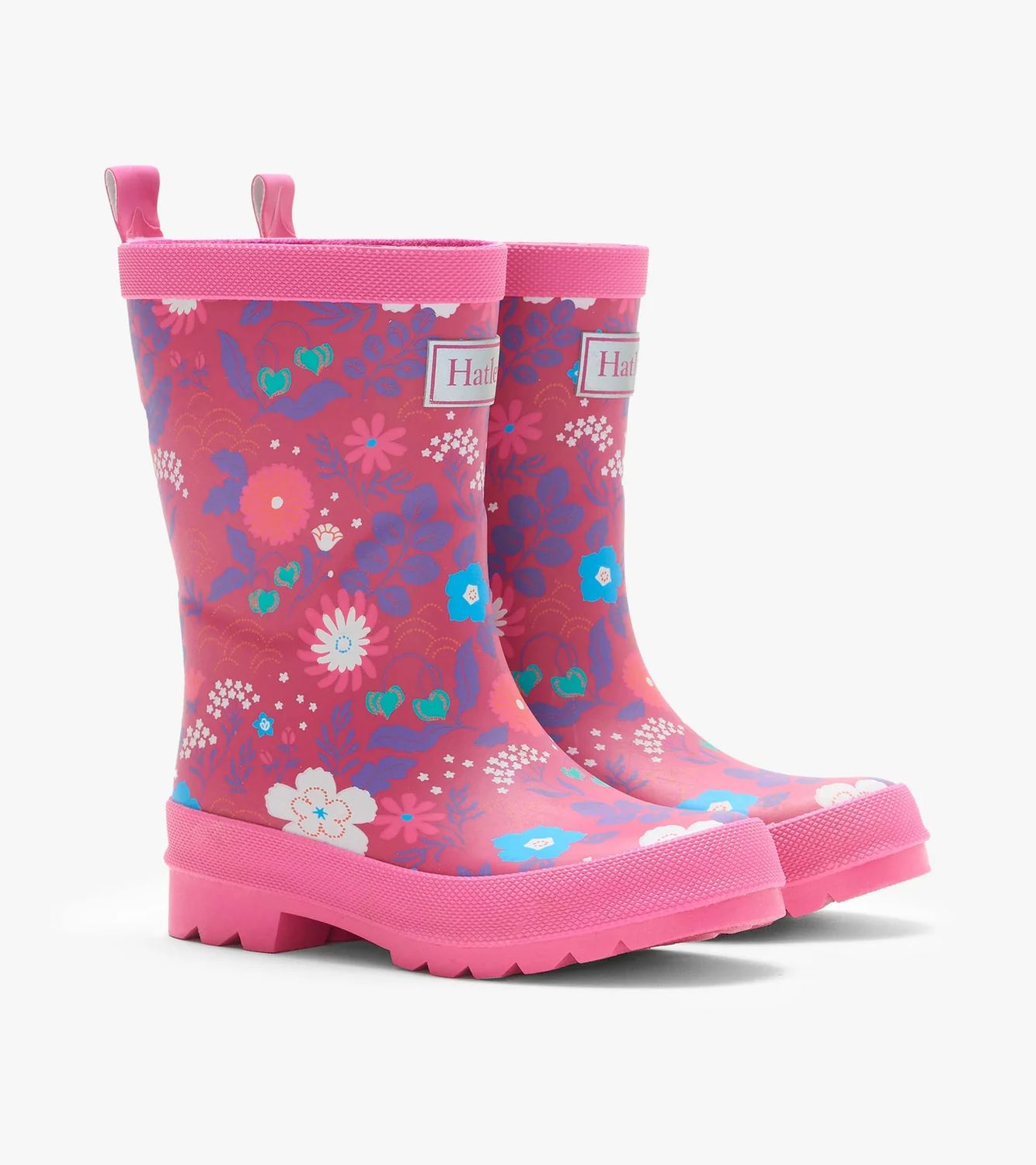 Hatley Matte Rainboots Tiny Flowers Raspberry Radiance