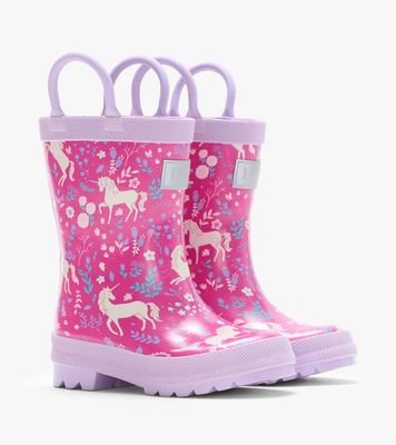 Hatley Rainboots With Handles Unicorn Forest Very Berry