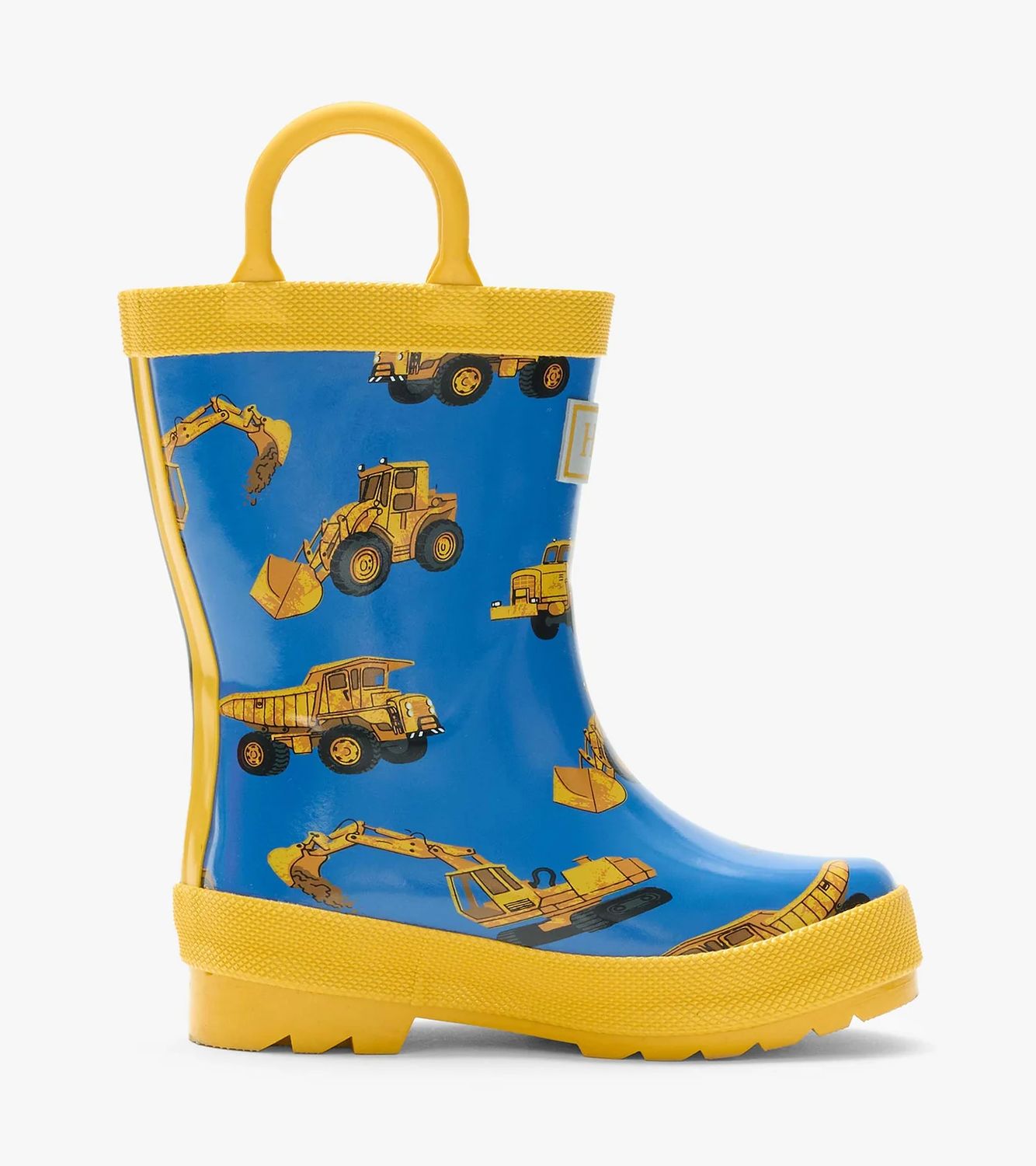 Hatley Rainboots With Handles Construction Trucks Classic Blue
