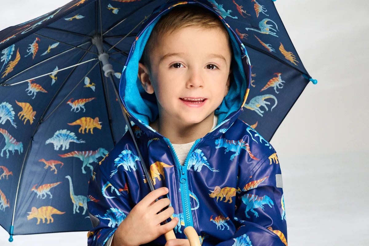 Hatley Raincoat Colourful Dinos Navy