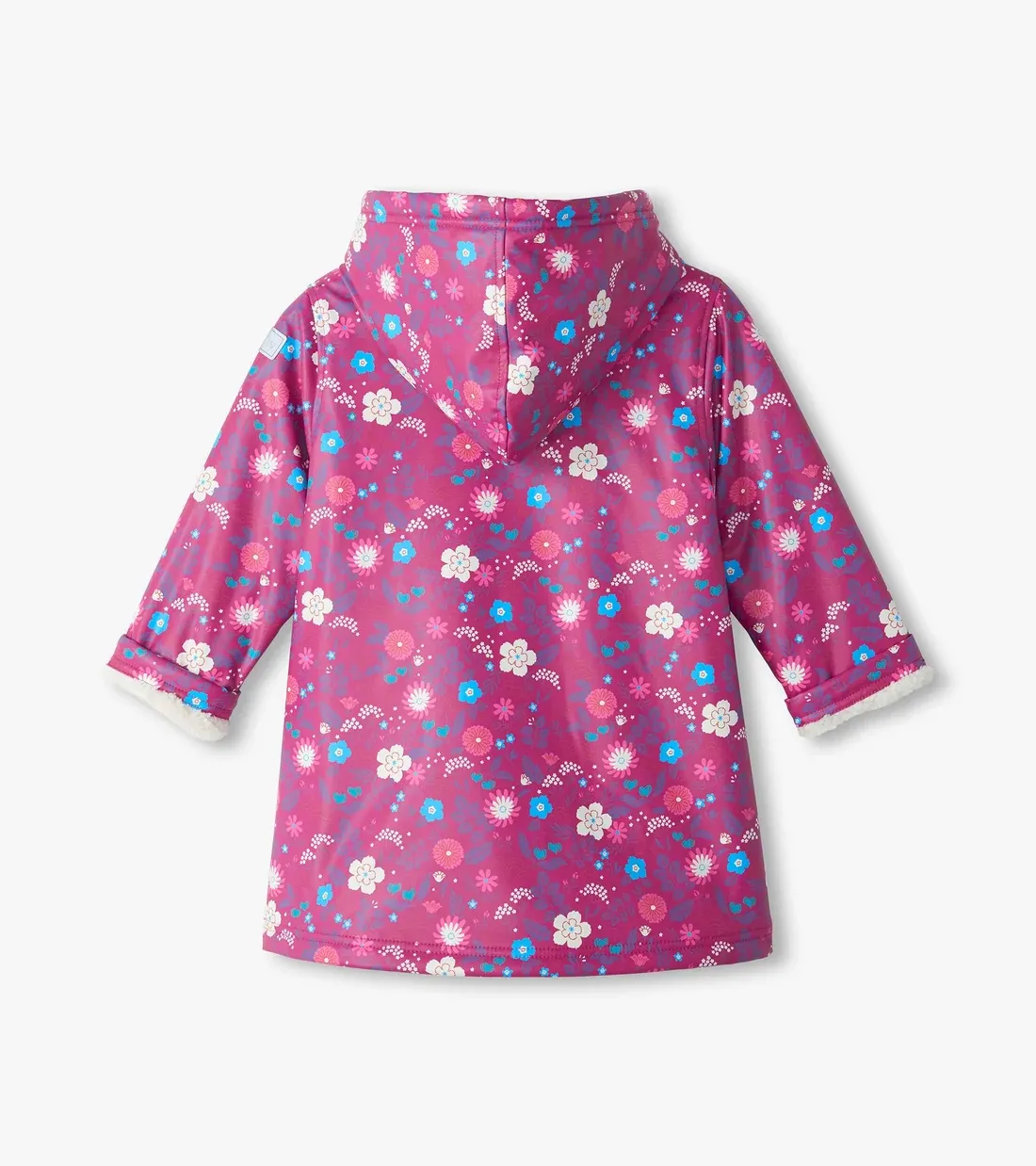 Hatley Sherpa Lined Jacket Tiny Flowers Raspberry Radiance