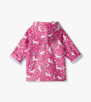 Hatley Snap Raincoat Unicorn Forest Very Berry
