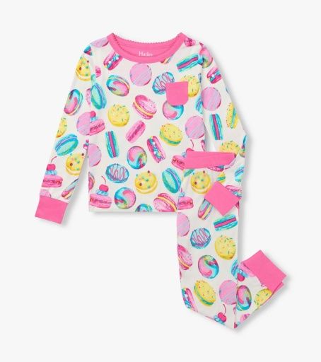 Hatley Bamboo Pajama Set Macaron White, Size: 2