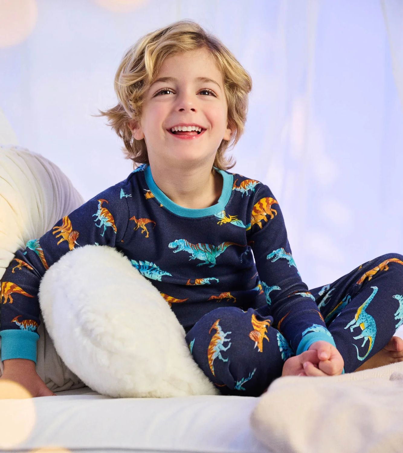 Hatley Cotton Rib Pajama Set Colourful Dinos Peacoat