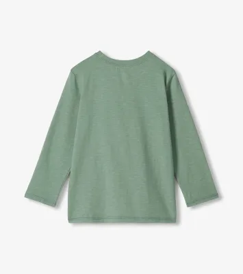 Hatley Crew Neck Tee Glow In The Dark Velociraptor Chinois Green