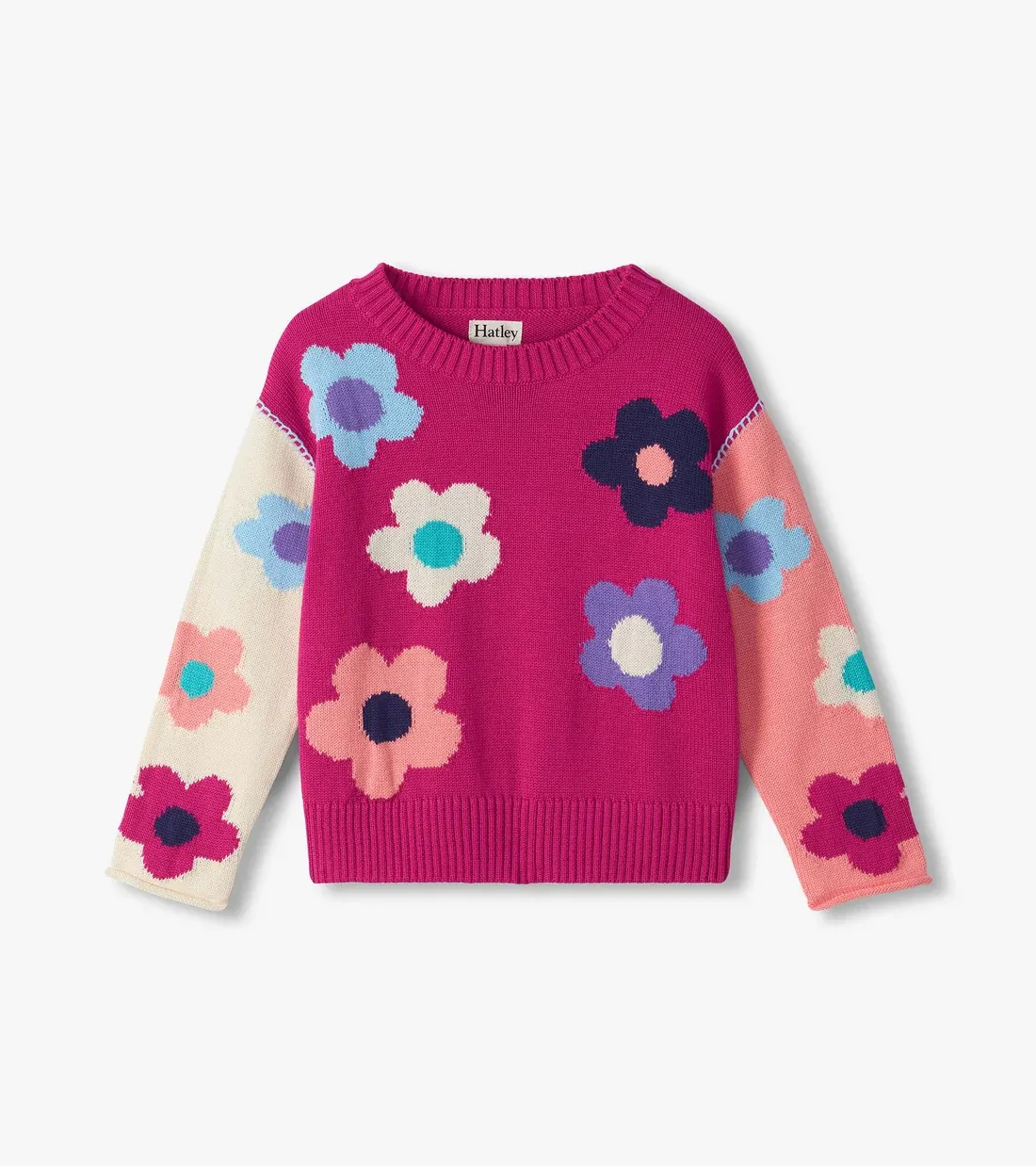 Hatley Slouchy Sweater Cute Floral Very Berry