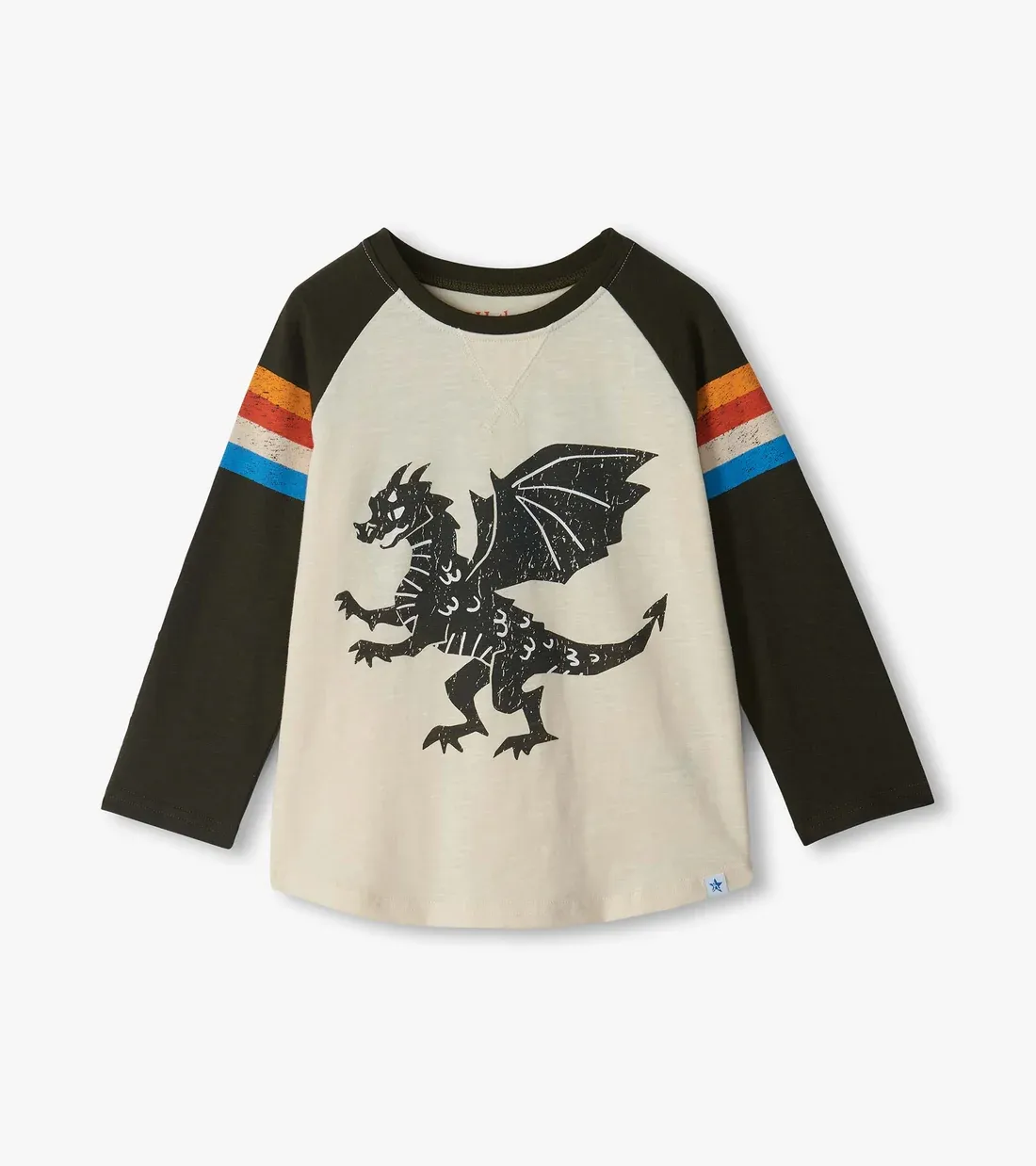 Hatley Raglan Tee Dragon White Smoke