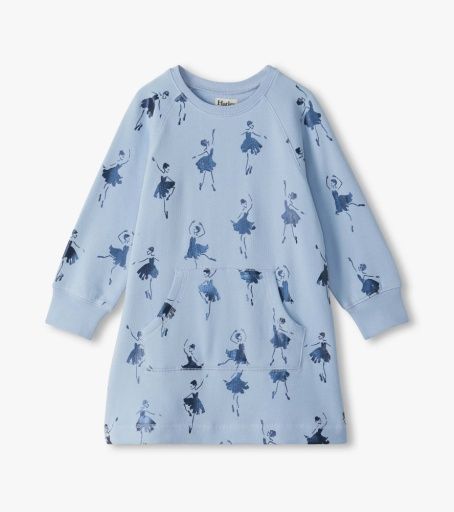 Hatley Sweatshirt Dress Foil Ballerinas Kentucky Blue, Size: 3