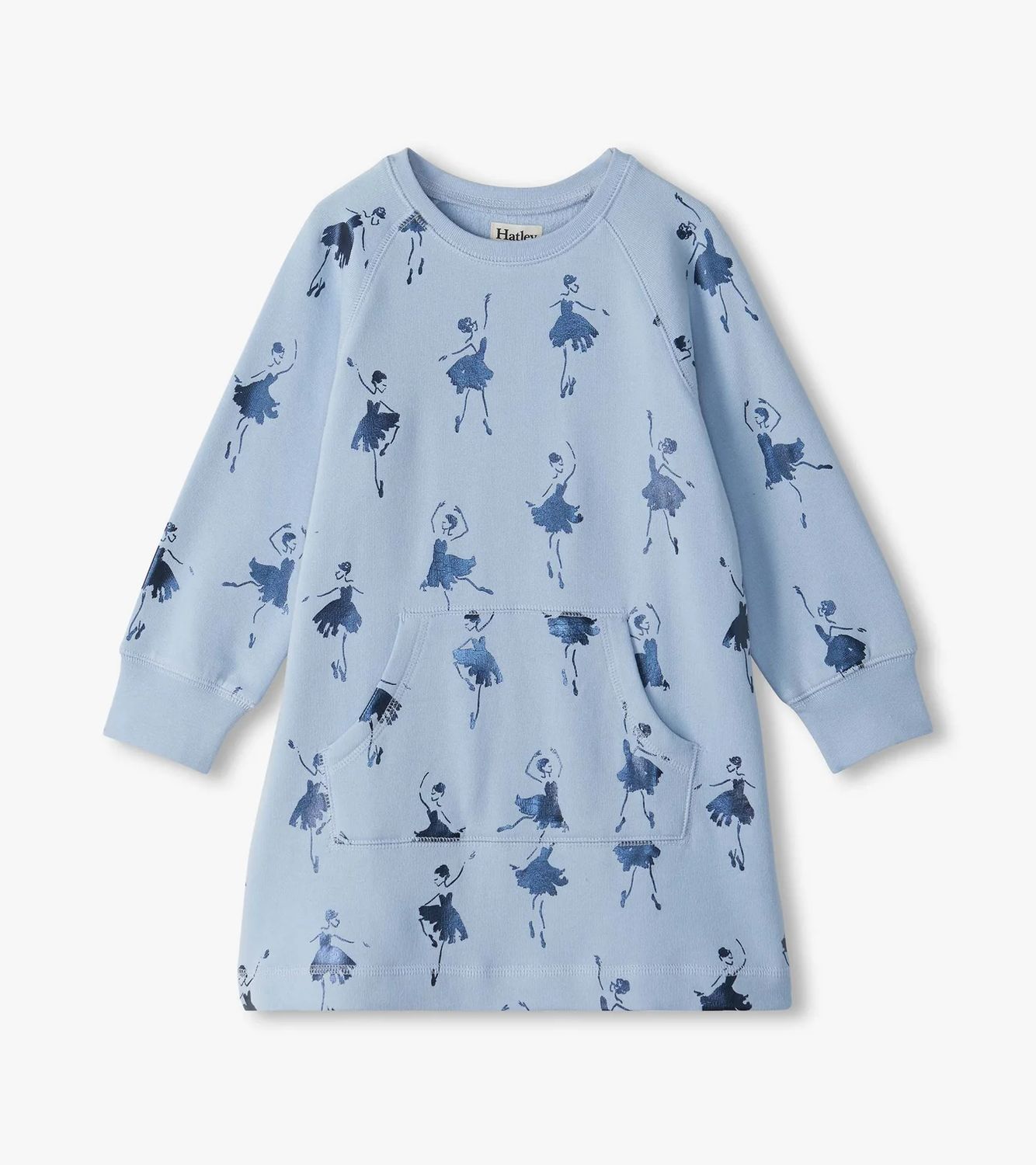 Hatley Sweatshirt Dress Foil Ballerinas Kentucky Blue