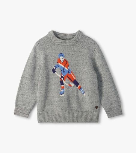 Hatley Crew Neck Sweater Hockey Athletic Grey Melange, Size: 3
