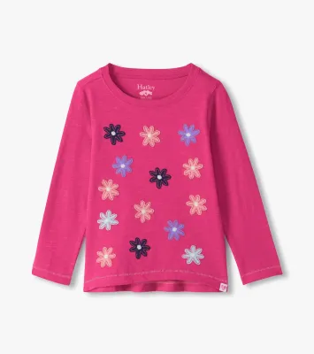 Hatley Long Sleeve Graphic Tee Very Berry Flowers
