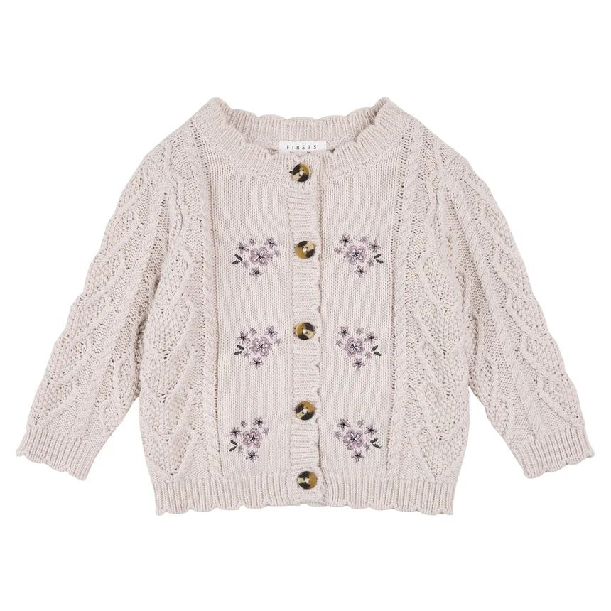 Petit Lem Knit Cardigan Sweater Beige