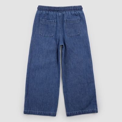 Miles The Label Woven Wide Leg Pant Blue Denim