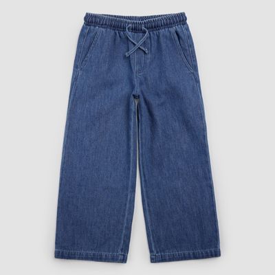 Miles The Label Woven Wide Leg Pant Blue Denim