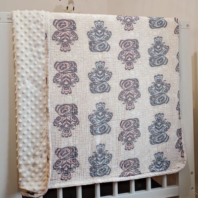 Native Northwest Baby Blanket Baby Raven by Yasakw (Shelly Samuels)