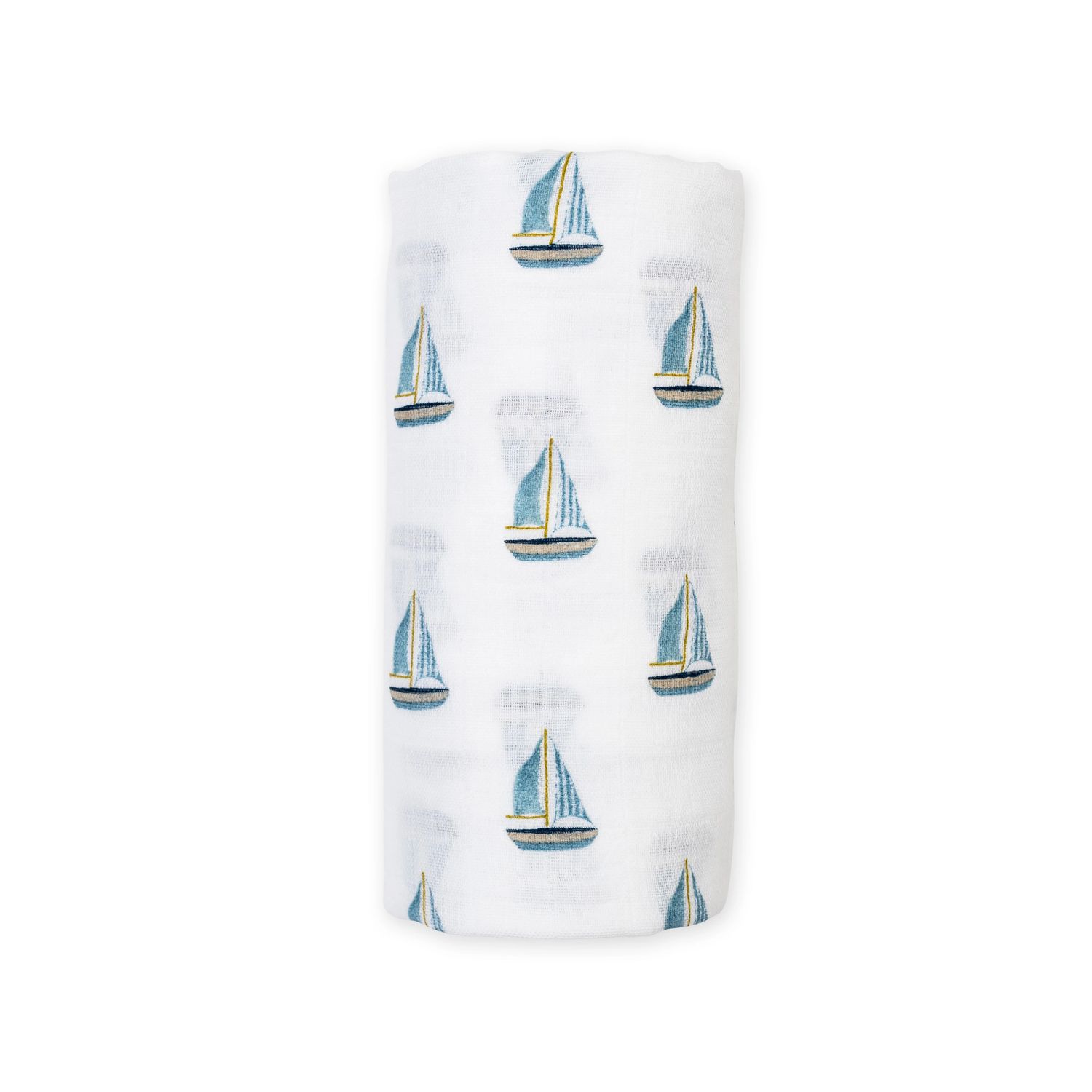 Lulujo Muslin Swaddle Sailboats 40" x 40"