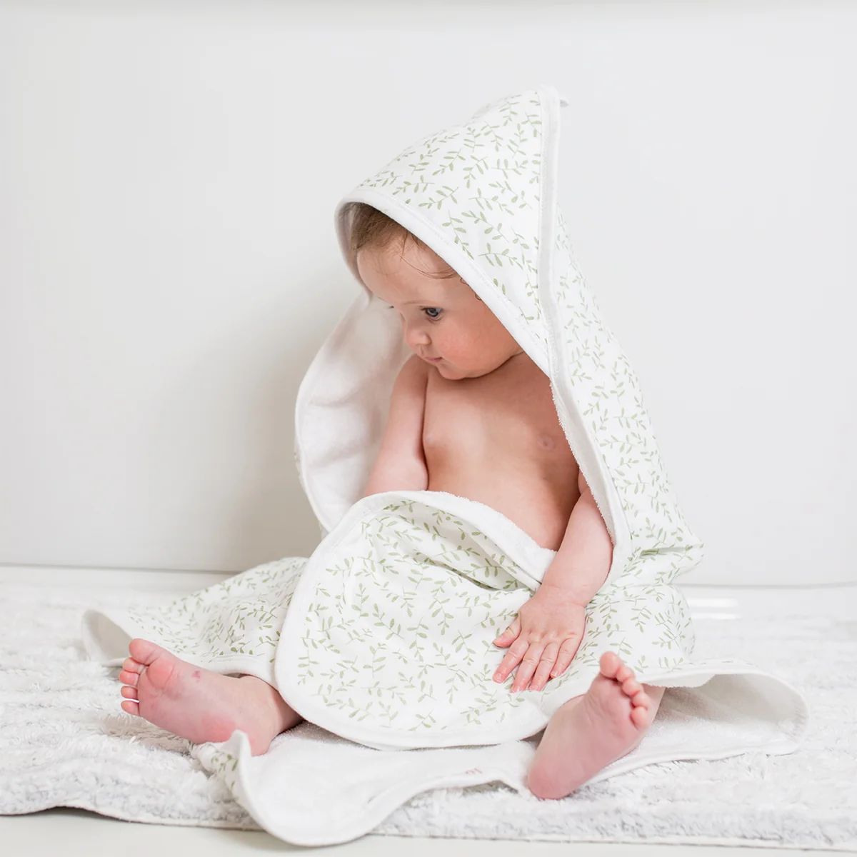 Lulujo Hooded Towel Cotton Muslin &amp; Terry Cloth