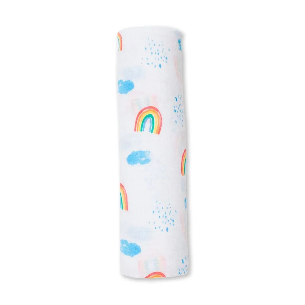 Lulujo Classic Swaddle Rainbow Sky 47"x 47"