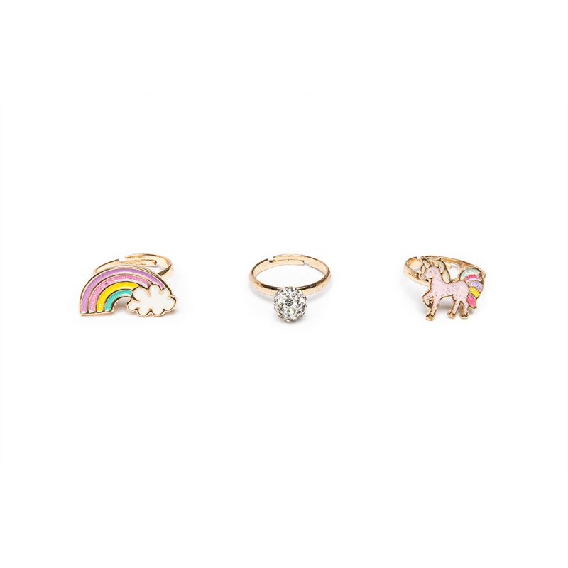 Great Pretenders Boutique Unicorn Rainbow Ring 3pc Set