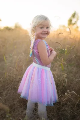 Great Pretenders Rainbow Sequins Skirt w/ Wings &amp; Wand