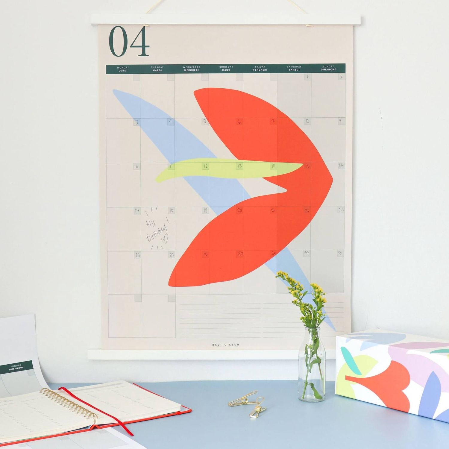 Grand calendrier mural mensuel  – Verdure