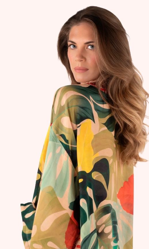Veste kimono – Exotic Leaves