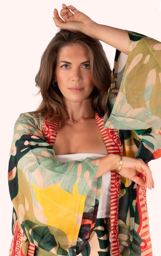 Veste kimono – Exotic Leaves
