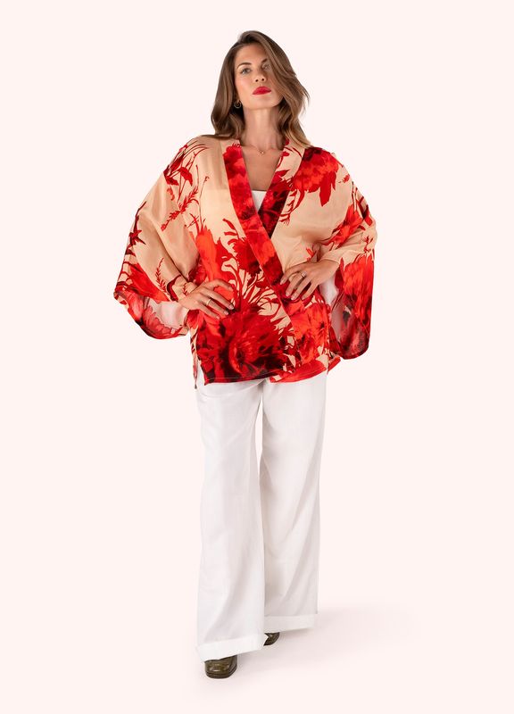 Veste kimono – Rouge Blooms