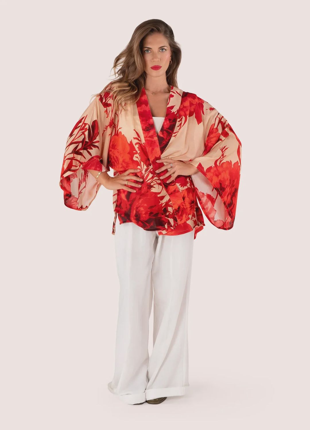 Veste kimono – Rouge Blooms