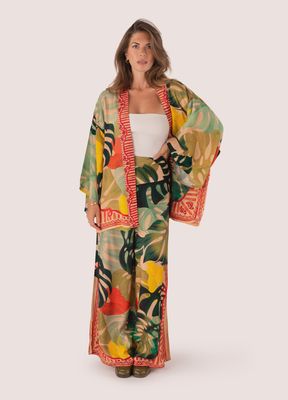Pantalon large Exotic Leaves  – S/M