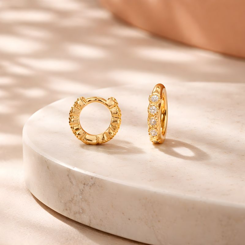 SIA - Dormeuses plaqué 18K