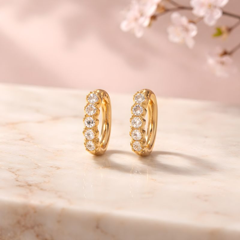 Néa - Dormeuses plaqué 18K