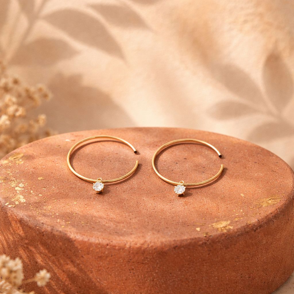 Maé – Anneaux créoles plaqué 18K