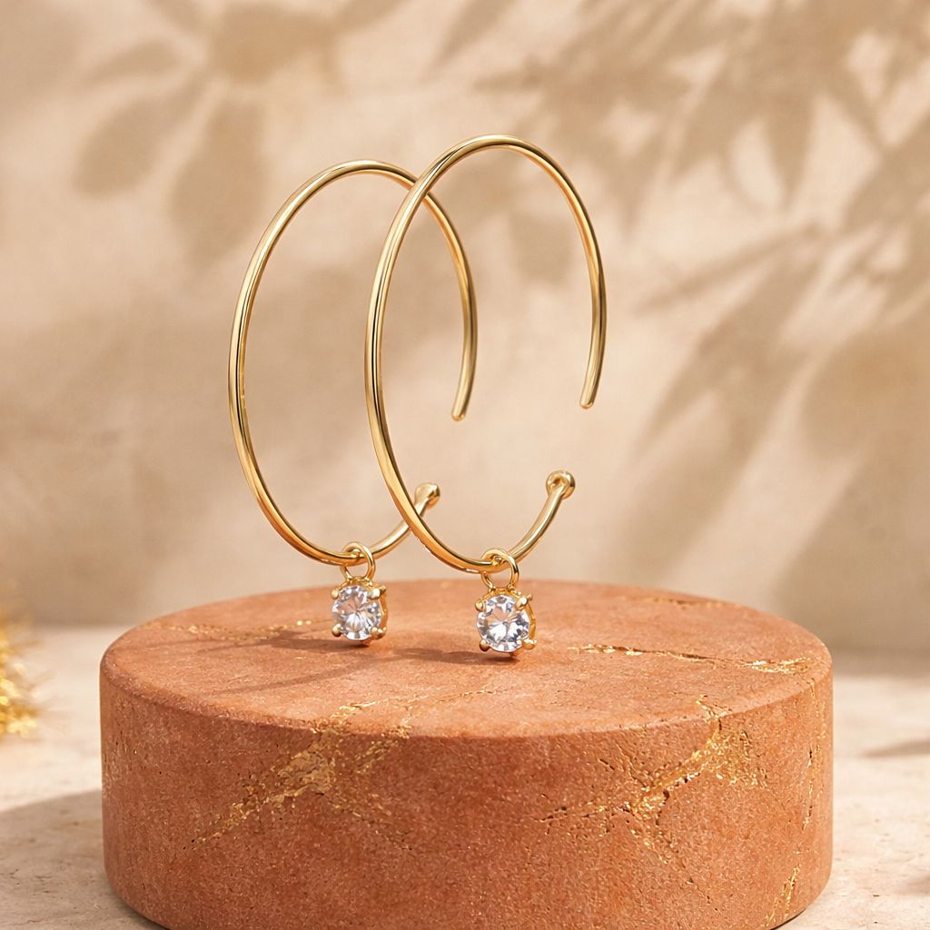 Maé – Anneaux créoles plaqué 18K