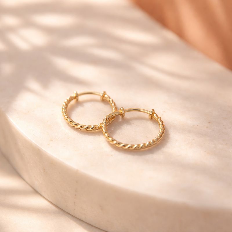 LIOR - Dormeuses torsadés plaqué 18K