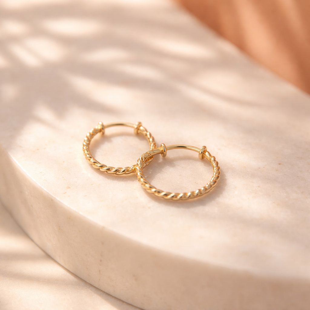 Lior – Dormeuses torsadés plaqué 18K