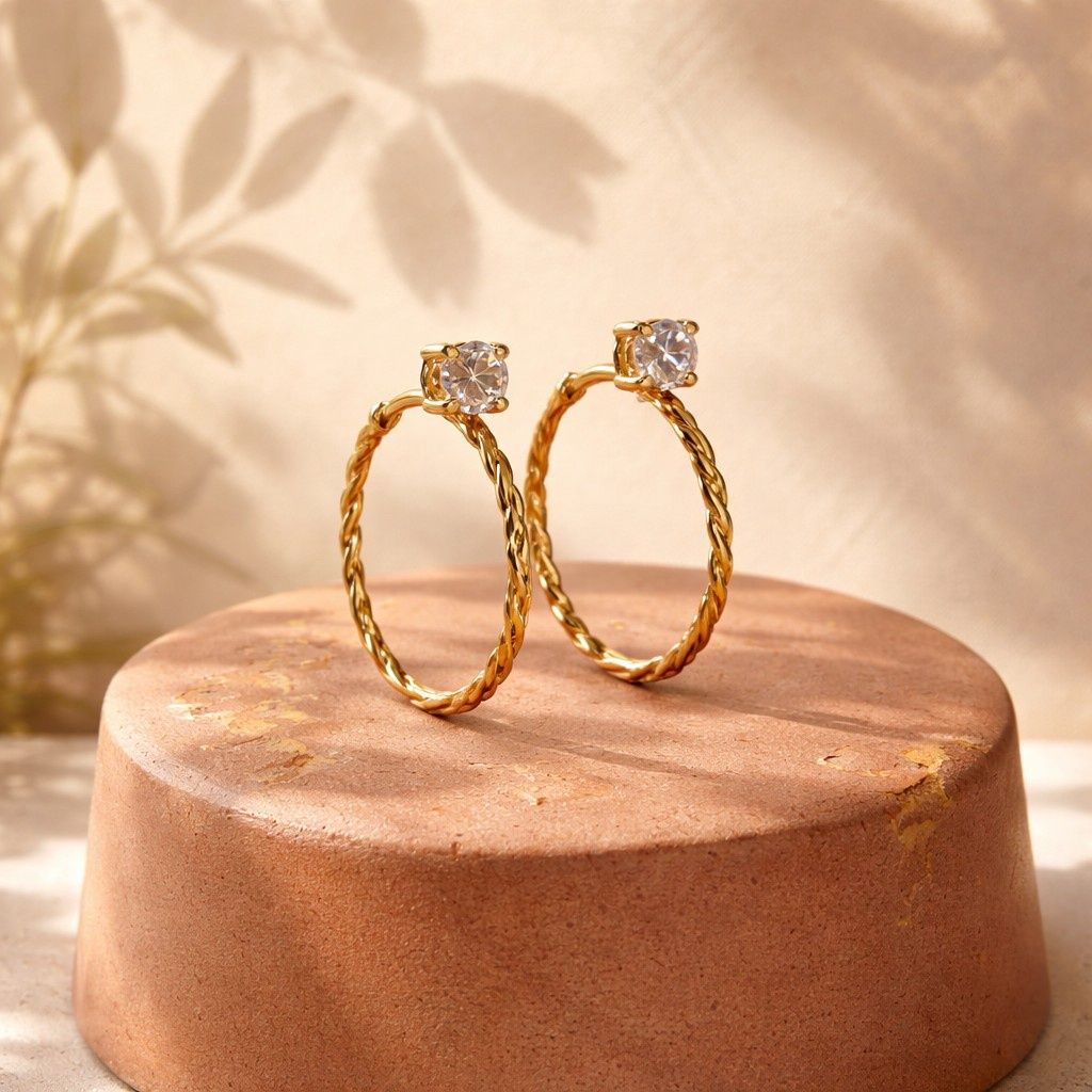 Romy –Dormeuses plaqué 18K