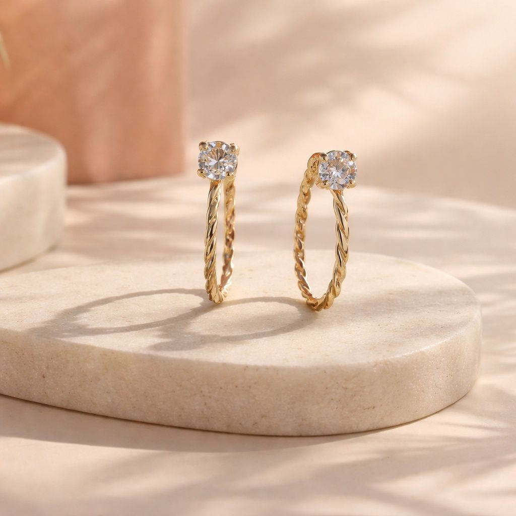 Romy –Dormeuses plaqué 18K