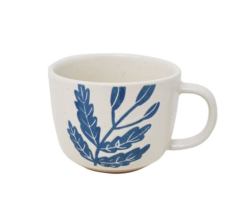 Tasse – Petite motif feuillage bleu