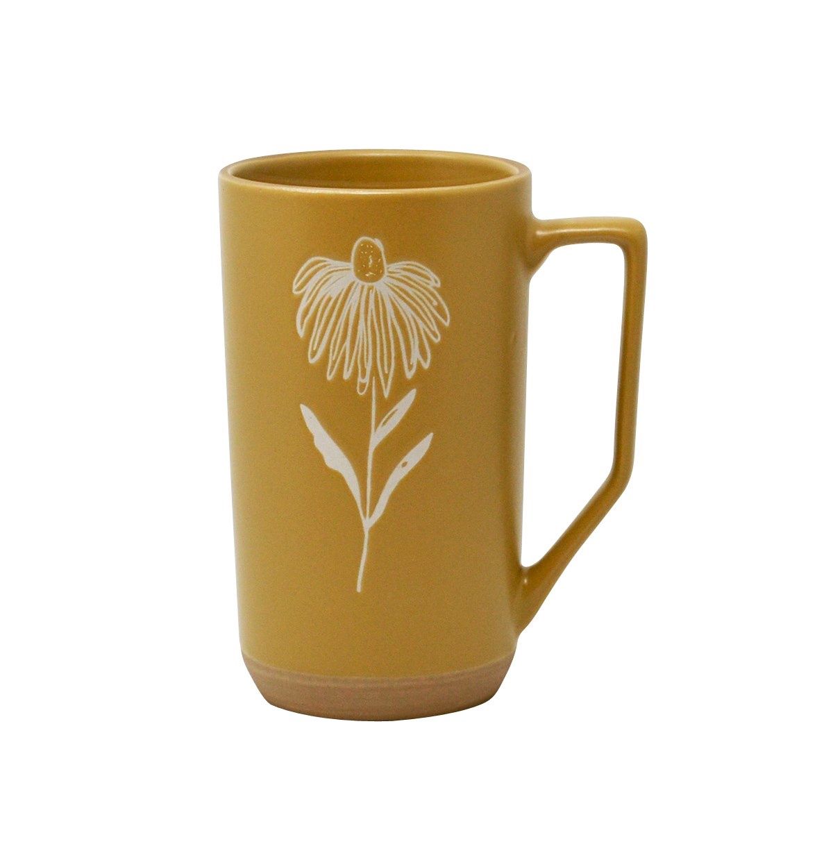 Grande tasse – Motif fleur beige