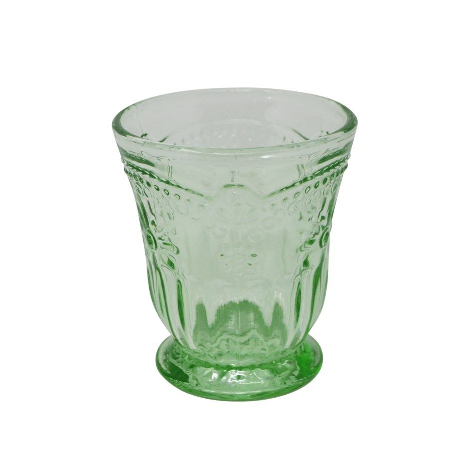 Verre 9oz - Motif en relief, Couleur: Vert