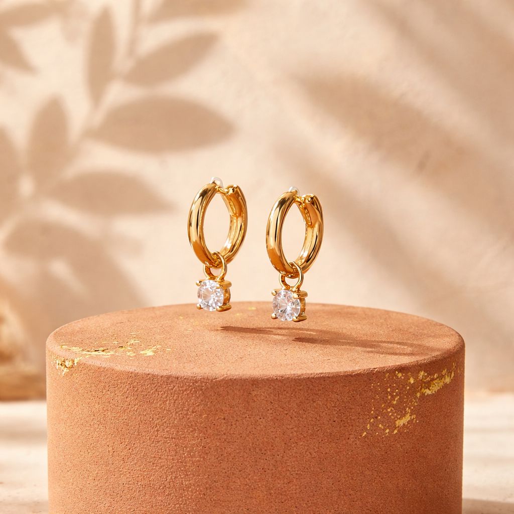 ÉLI - Dormeuses plaqué 18K