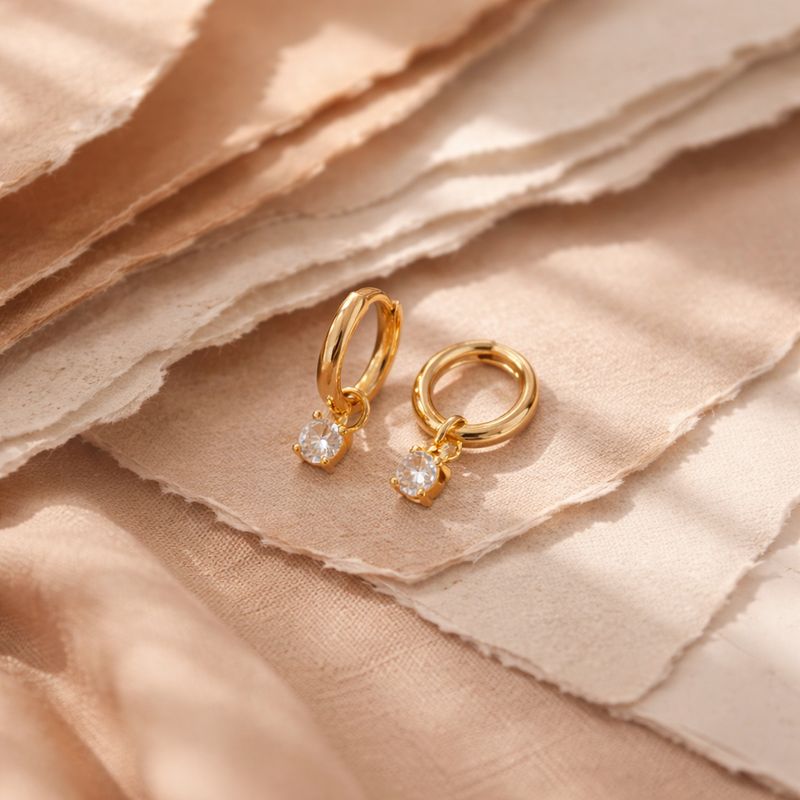 ÉLI - Dormeuses plaqué 18K